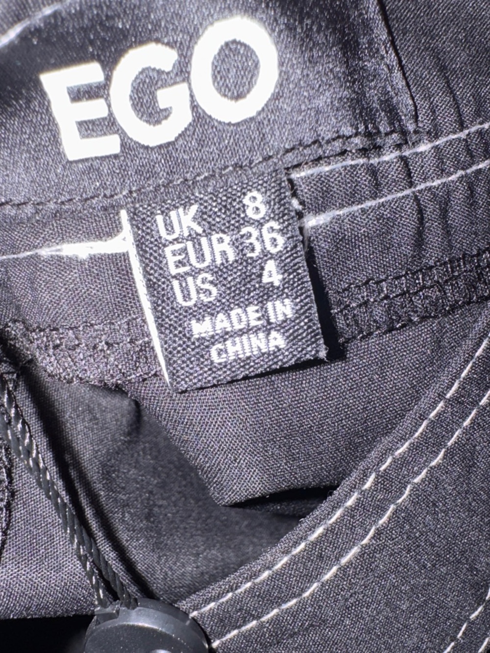 EGO Black Mini Skirt with White Contrast Stitching - Picture 5 of 5